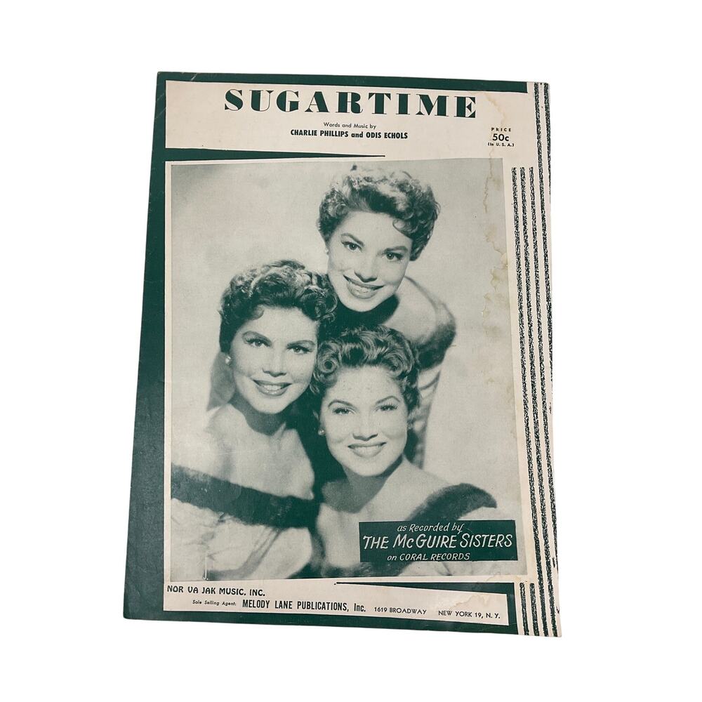 Sugartime Sheet Music Charlie Phillips‎ Odis Echols The McGuire Sisters